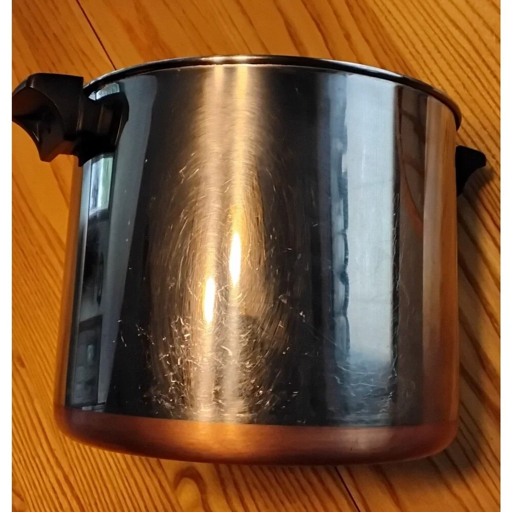 Revere Ware Vintage 8 Qt 92 b SS Copper Clad Bottom Stock Pot No Lid Illonois